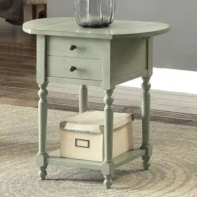 French Country 25-inch Solid Wood 1-Shelf Side Table