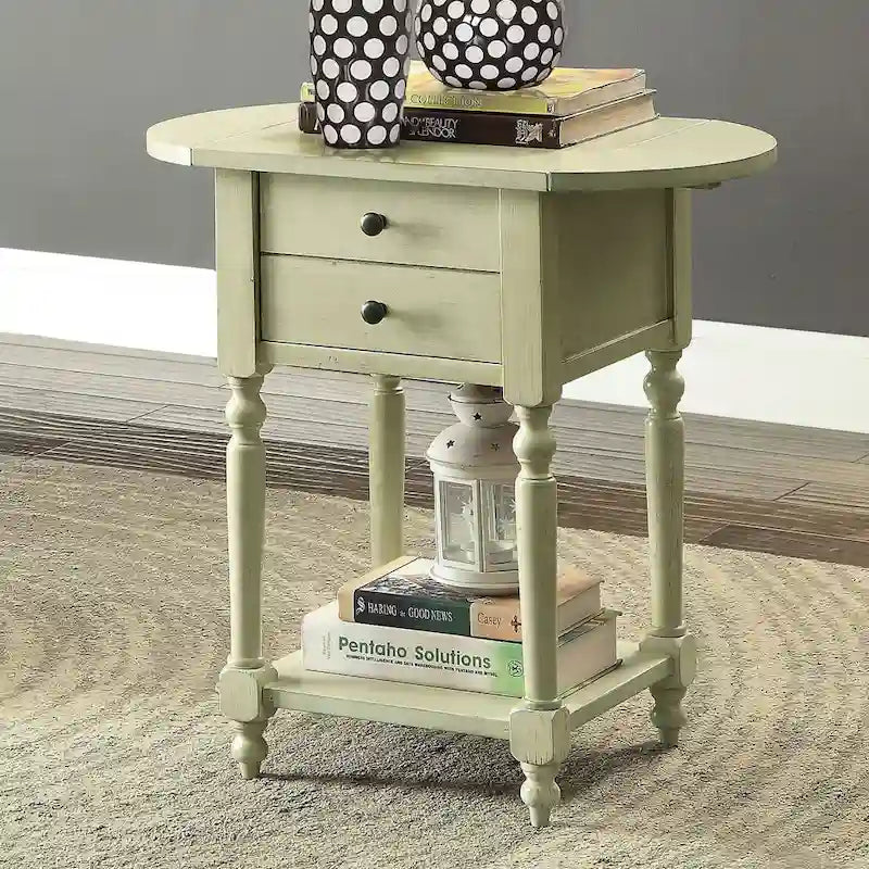 French Country 25-inch Solid Wood 1-Shelf Side Table