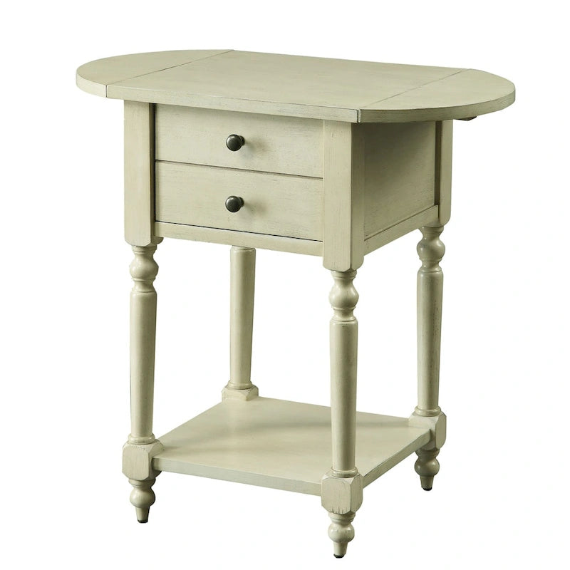 French Country 25-inch Solid Wood 1-Shelf Side Table
