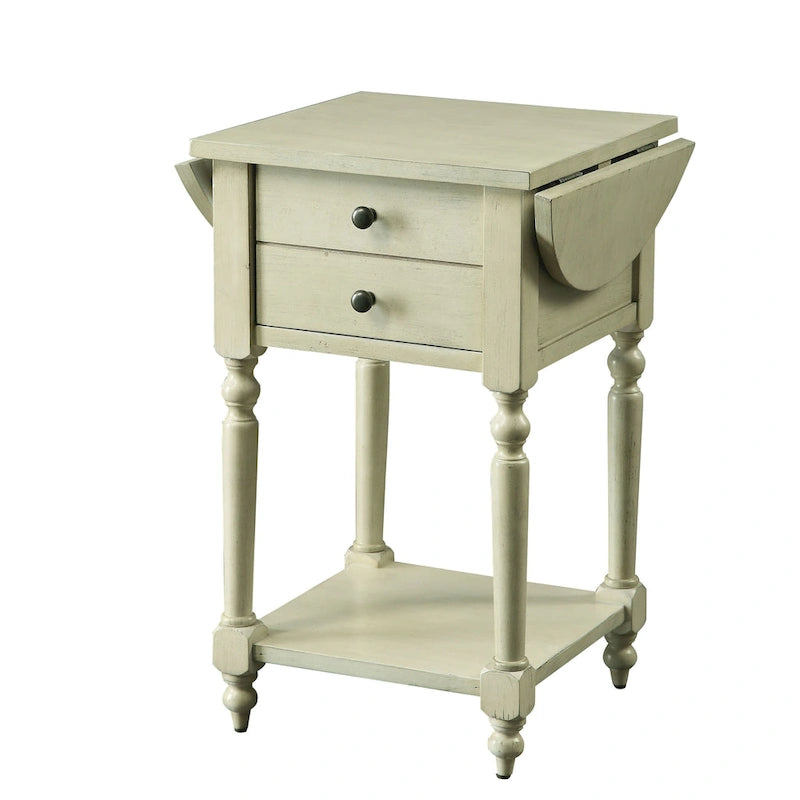 French Country 25-inch Solid Wood 1-Shelf Side Table