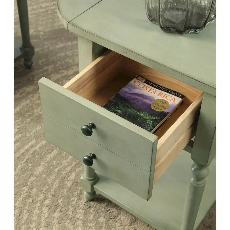 French Country 25-inch Solid Wood 1-Shelf Side Table