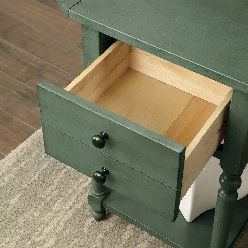 French Country 25-inch Solid Wood 1-Shelf Side Table