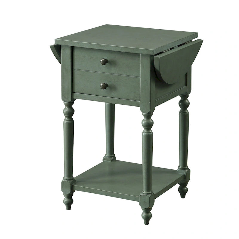 French Country 25-inch Solid Wood 1-Shelf Side Table