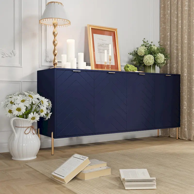 Modern 4-Door Buffet Sideboard Cabinet