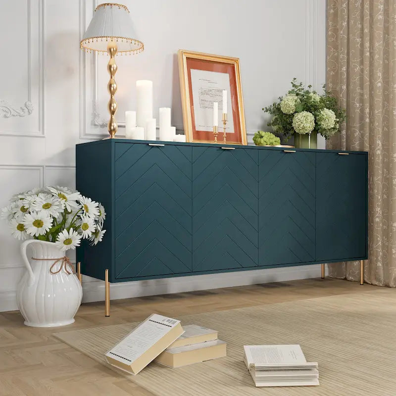 Modern 4-Door Buffet Sideboard Cabinet