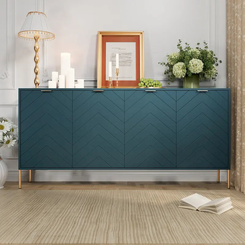 Modern 4-Door Buffet Sideboard Cabinet