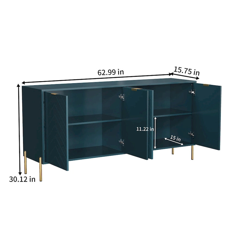 Modern 4-Door Buffet Sideboard Cabinet