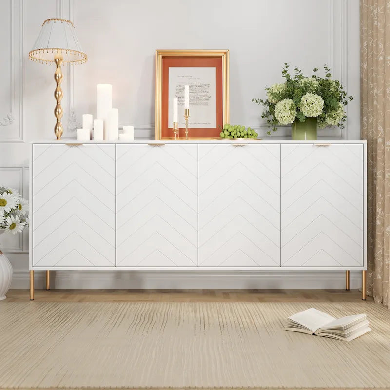 Modern 4-Door Buffet Sideboard Cabinet