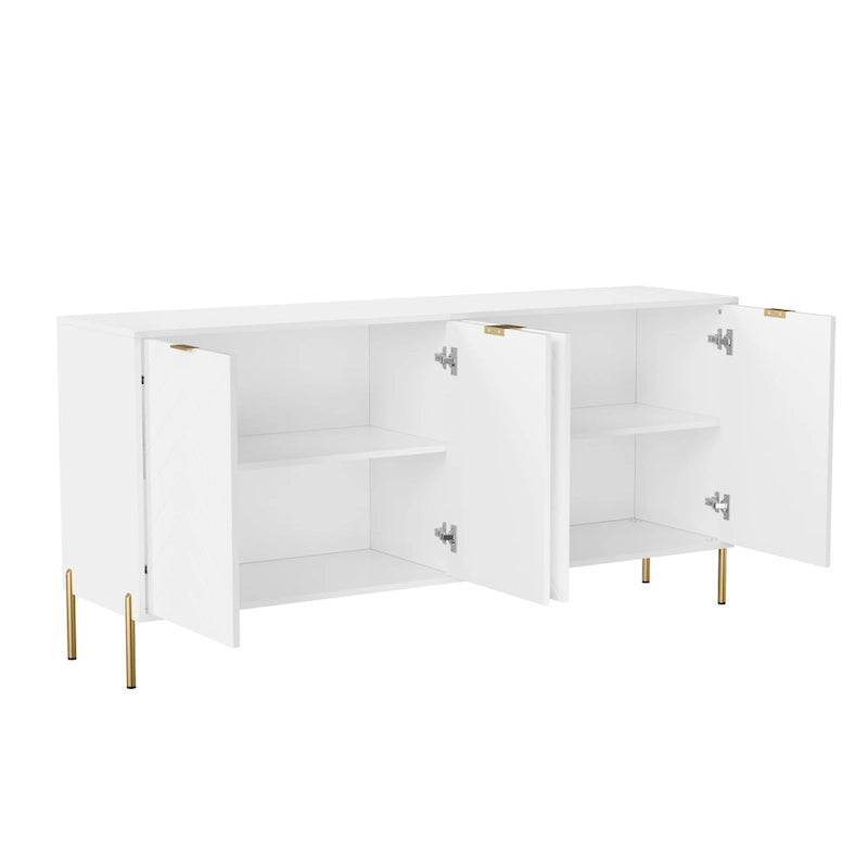 Modern 4-Door Buffet Sideboard Cabinet