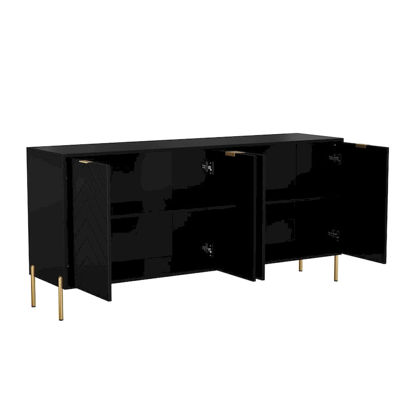 Modern 4-Door Buffet Sideboard Cabinet