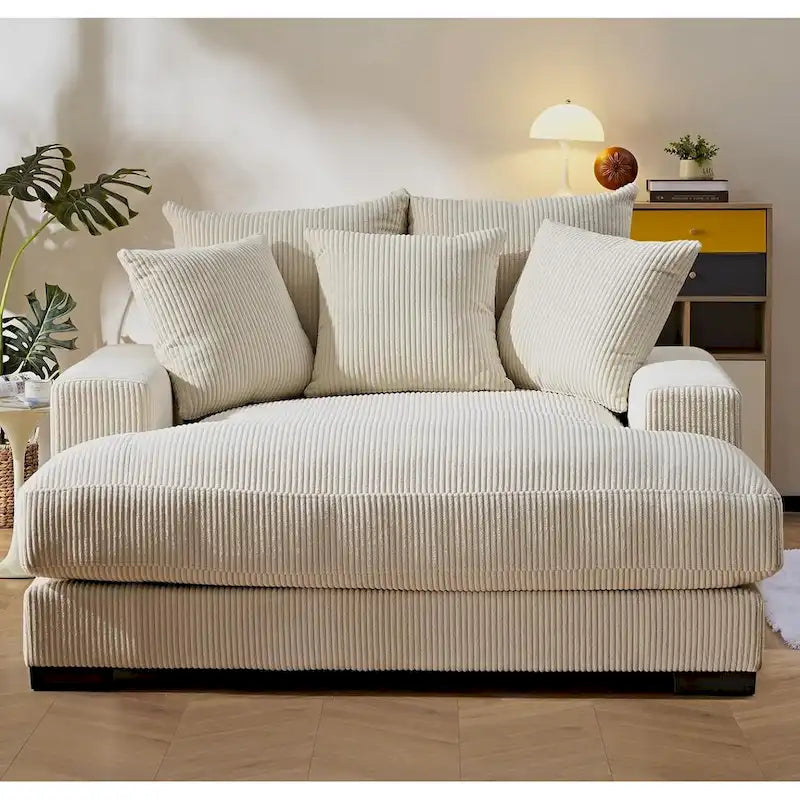 Corduroy Upholstered Chaise Lounge Living Room Chair