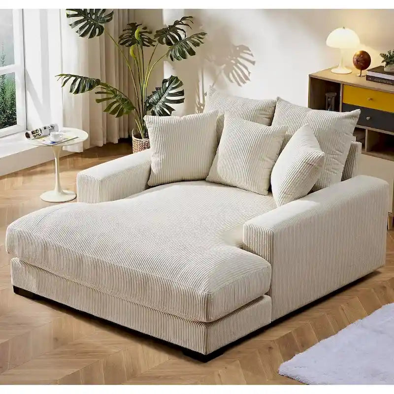Corduroy Upholstered Chaise Lounge Living Room Chair