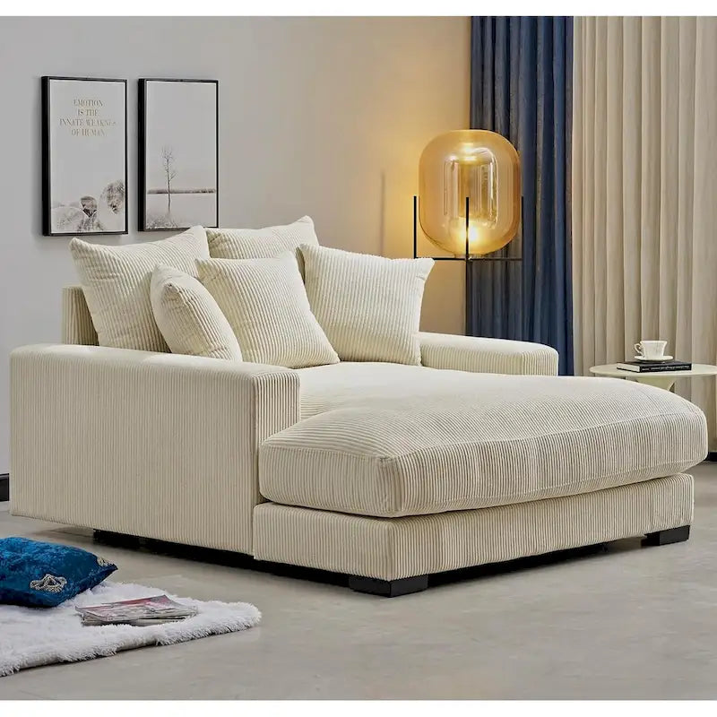 Corduroy Upholstered Chaise Lounge Living Room Chair