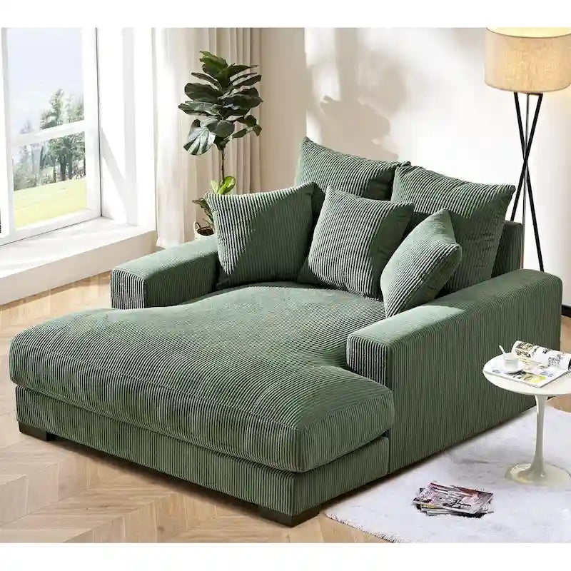 Corduroy Upholstered Chaise Lounge Living Room Chair