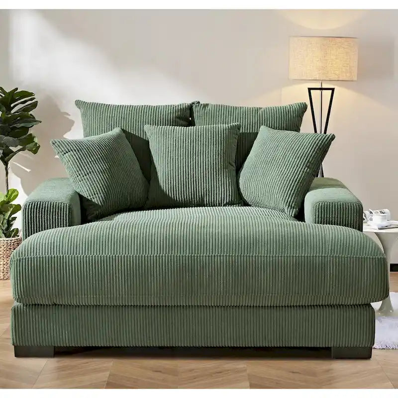 Corduroy Upholstered Chaise Lounge Living Room Chair