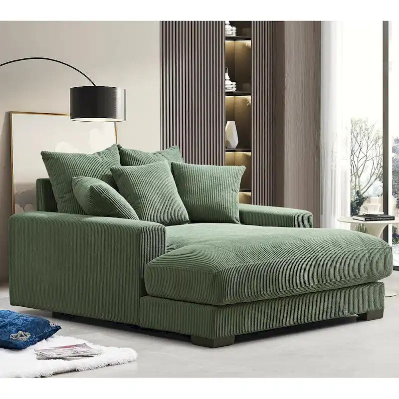 Corduroy Upholstered Chaise Lounge Living Room Chair