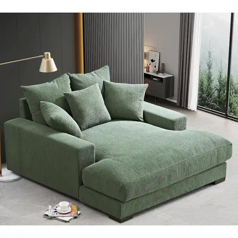 Corduroy Upholstered Chaise Lounge Living Room Chair