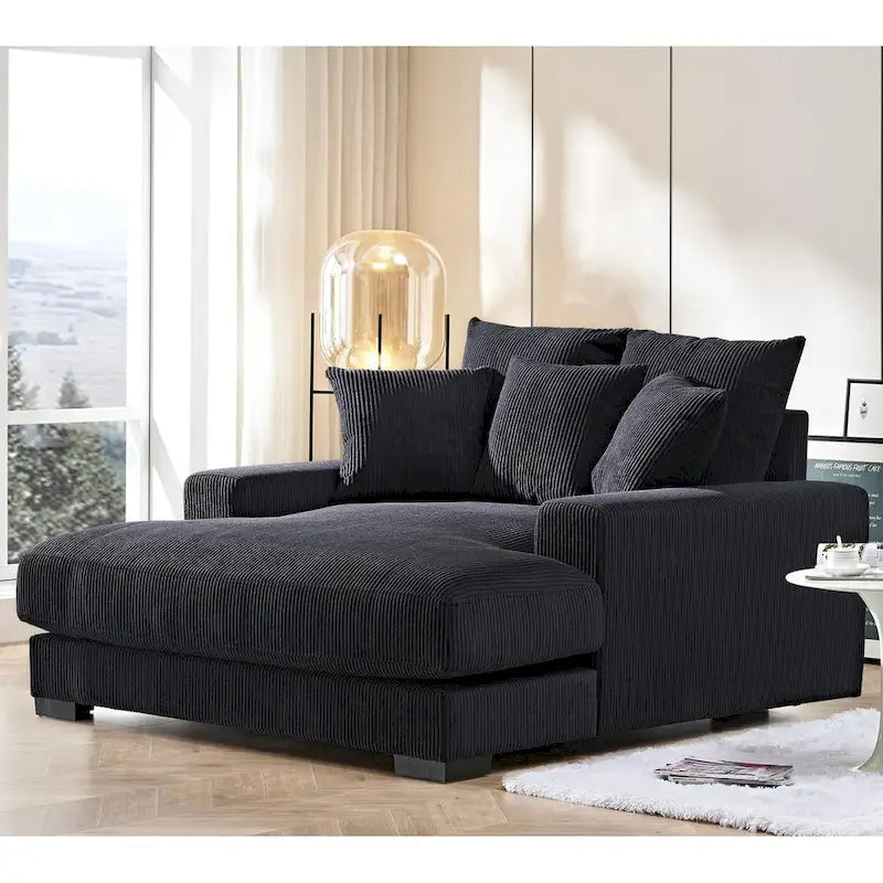 Corduroy Upholstered Chaise Lounge Living Room Chair