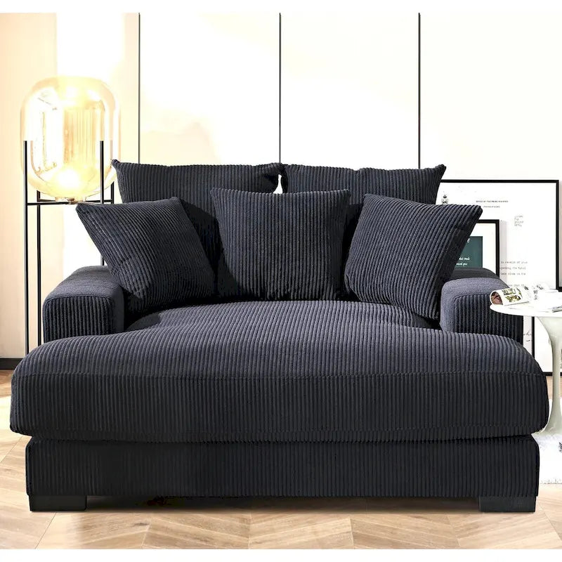 Corduroy Upholstered Chaise Lounge Living Room Chair
