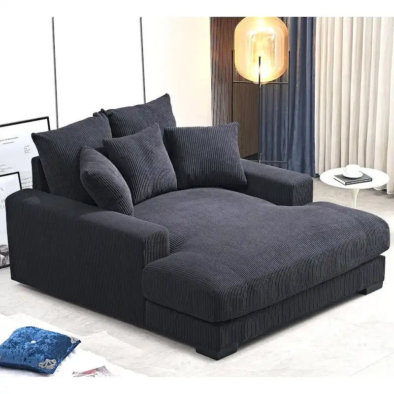 Corduroy Upholstered Chaise Lounge Living Room Chair