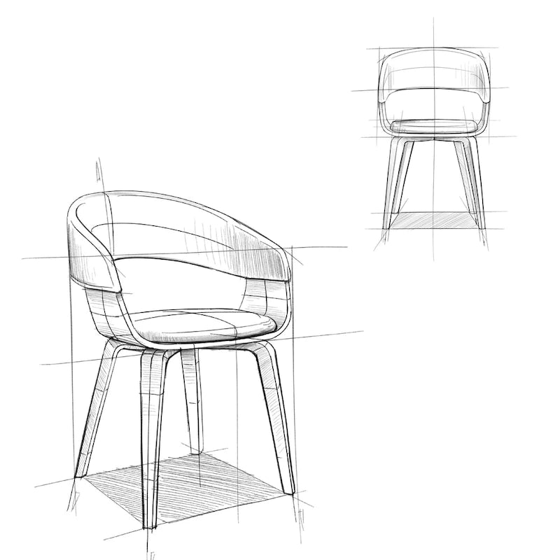 Mid Century Modern Bentwood Single Dining Chair - 20.5"W x 21.7"D x 30.9"H