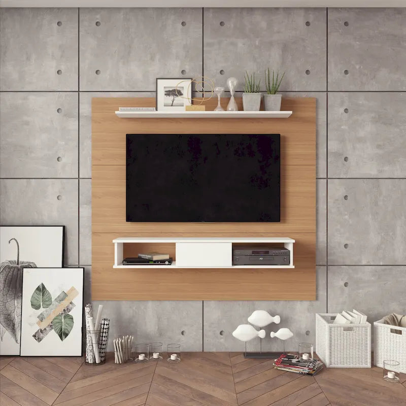 Mid-Century 2-Shelf Engineered Wood 70" TV Board for Flat Screens