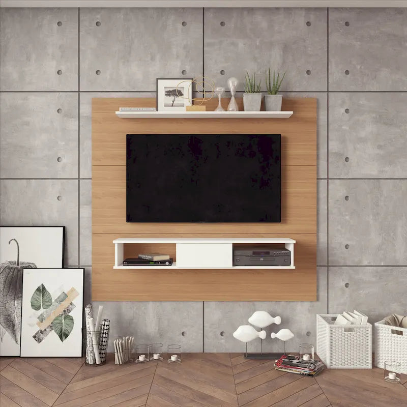 Mid-Century 2-Shelf Engineered Wood 70" TV Board for Flat Screens
