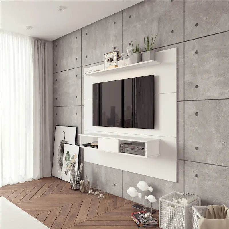 Mid-Century 2-Shelf Engineered Wood 70" TV Board for Flat Screens