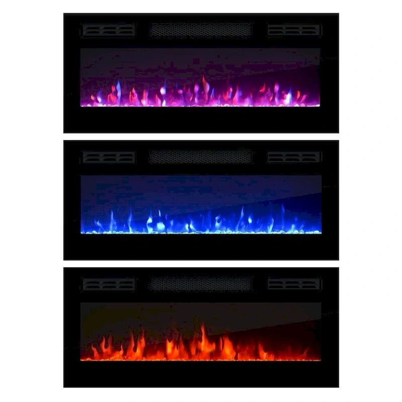 Wall Mounted Electric Fireplace Modern 72" TV Stand
