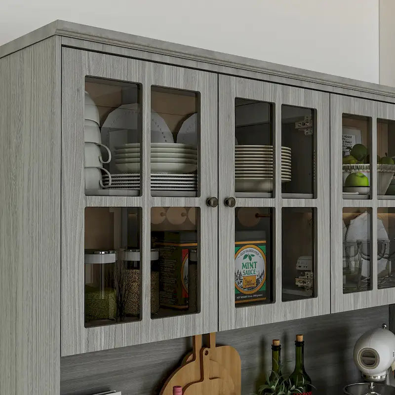 Buffet Sideboard Cabinet with Hutch Display and Pantry Storage