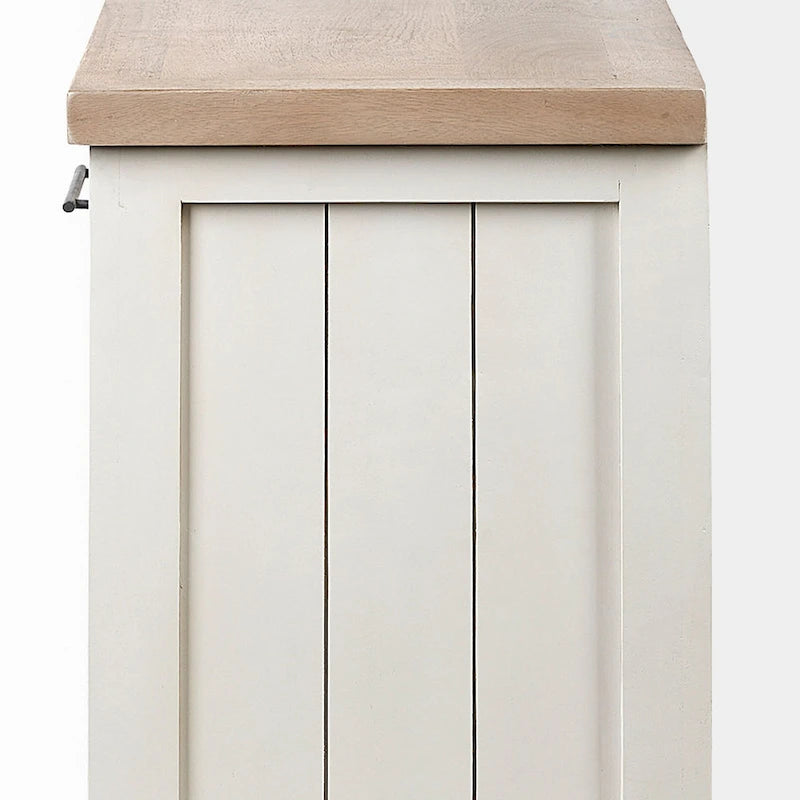 Light Brown & White Solid Wood Sideboard with 4 Cabinet Doors - 73"W x 17"D x 32"H