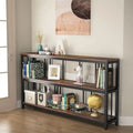 70.9 Console Table, 3 Tiers Sofa Table with Shelves,Brown