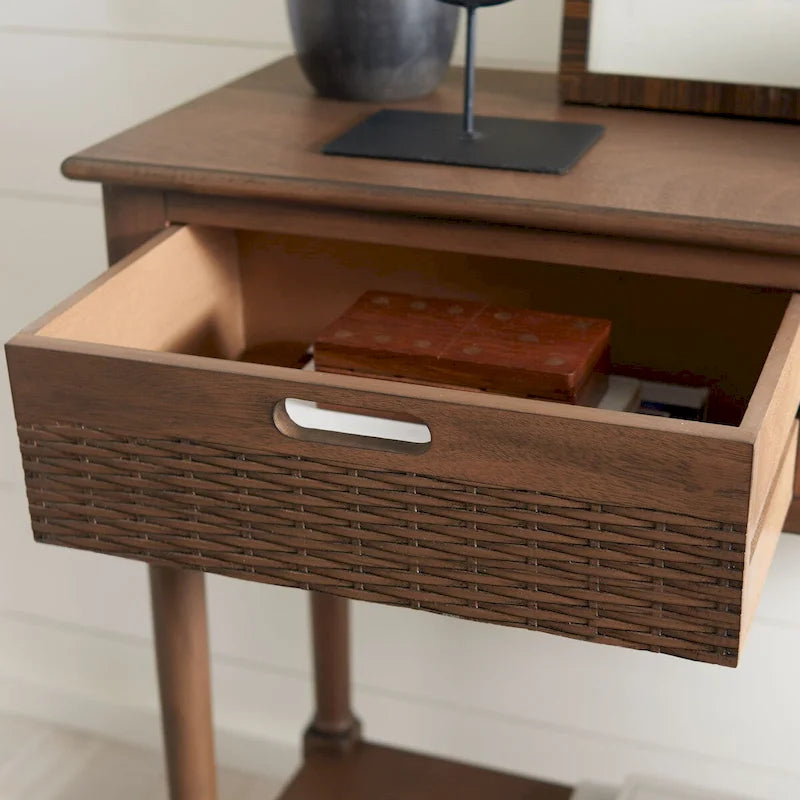 2-Drawer Console Table with Open Shelf - 35.5"W x 13"D x 29.5"H