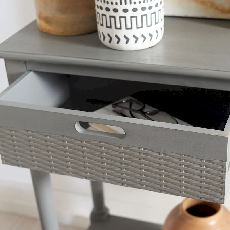 2-Drawer Console Table with Open Shelf - 35.5"W x 13"D x 29.5"H