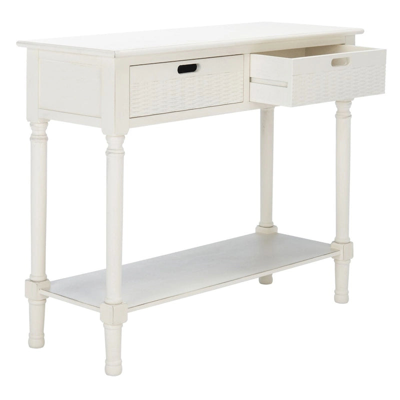 2-Drawer Console Table with Open Shelf - 35.5"W x 13"D x 29.5"H