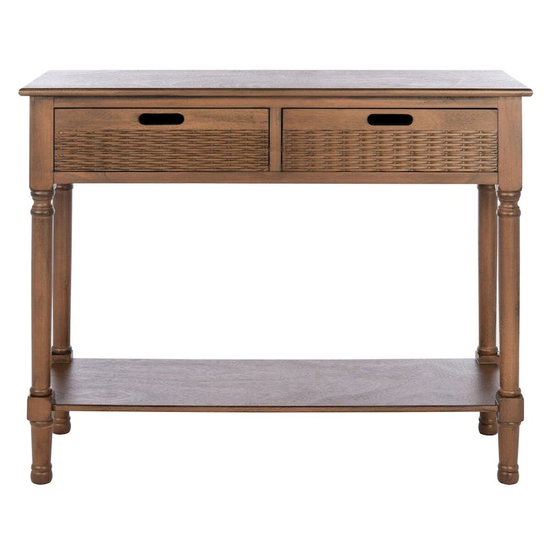 2-Drawer Console Table with Open Shelf - 35.5"W x 13"D x 29.5"H