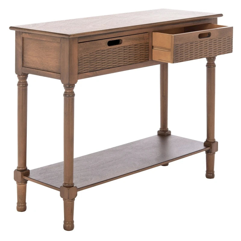 2-Drawer Console Table with Open Shelf - 35.5"W x 13"D x 29.5"H