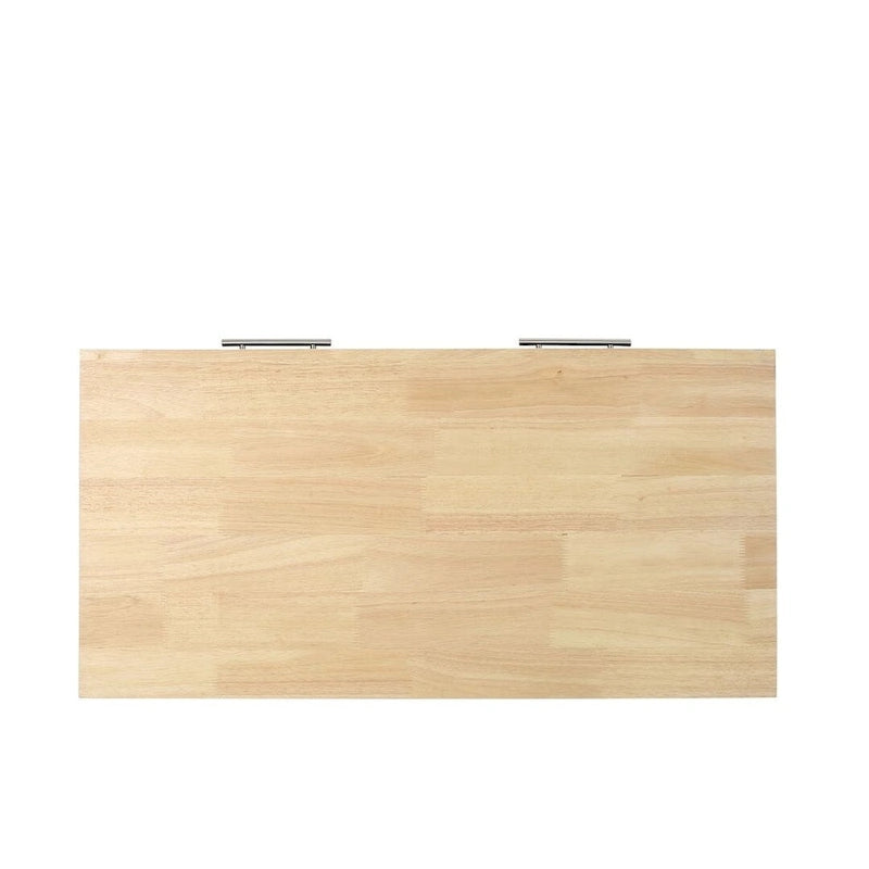 Modern Wood Kitchen Cart with Wheels, Drawers and Shelves