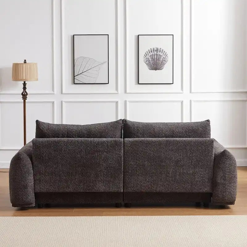 90" Mid-Century Modern Sofa with 2 Cushions and 2 Ball Pillows