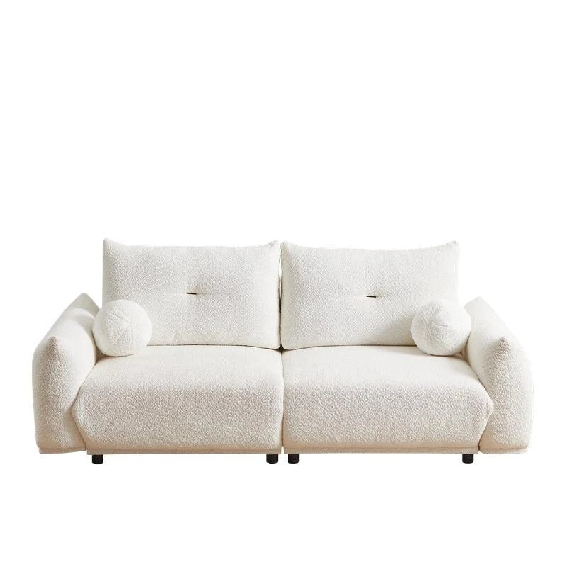 90" Mid-Century Modern Sofa with 2 Cushions and 2 Ball Pillows