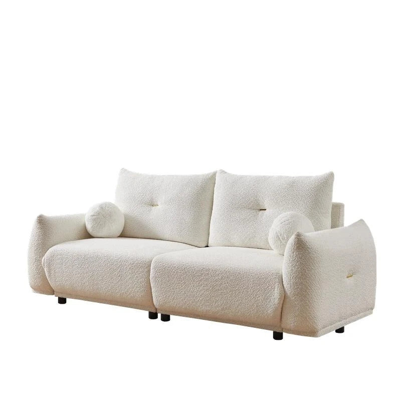 90" Mid-Century Modern Sofa with 2 Cushions and 2 Ball Pillows