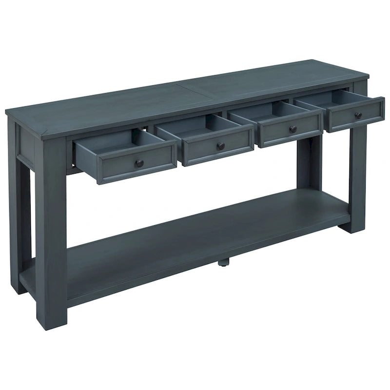 Console Table/Sofa Table with Storage Drawers and Bottom Shelf for Entryway Hallway