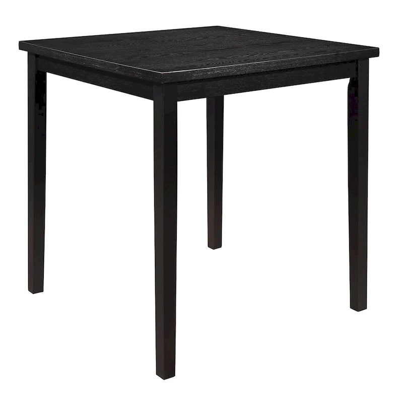 36" Counter Height Dining Table, 4-Seater Square Top, Black Solid Wood