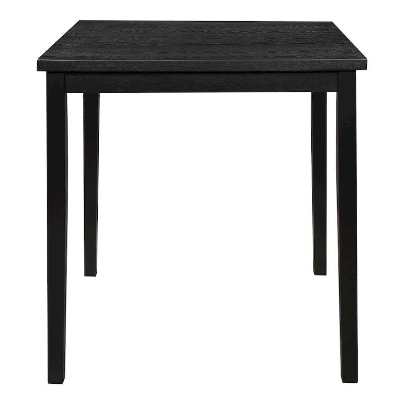 36" Counter Height Dining Table, 4-Seater Square Top, Black Solid Wood