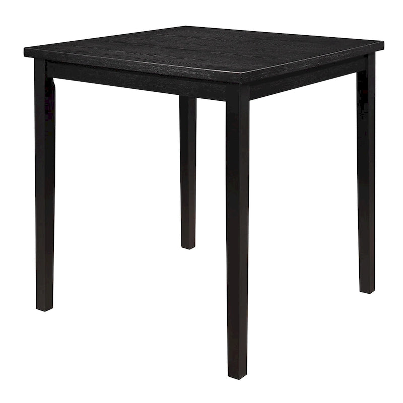 36" Counter Height Dining Table, 4-Seater Square Top, Black Solid Wood