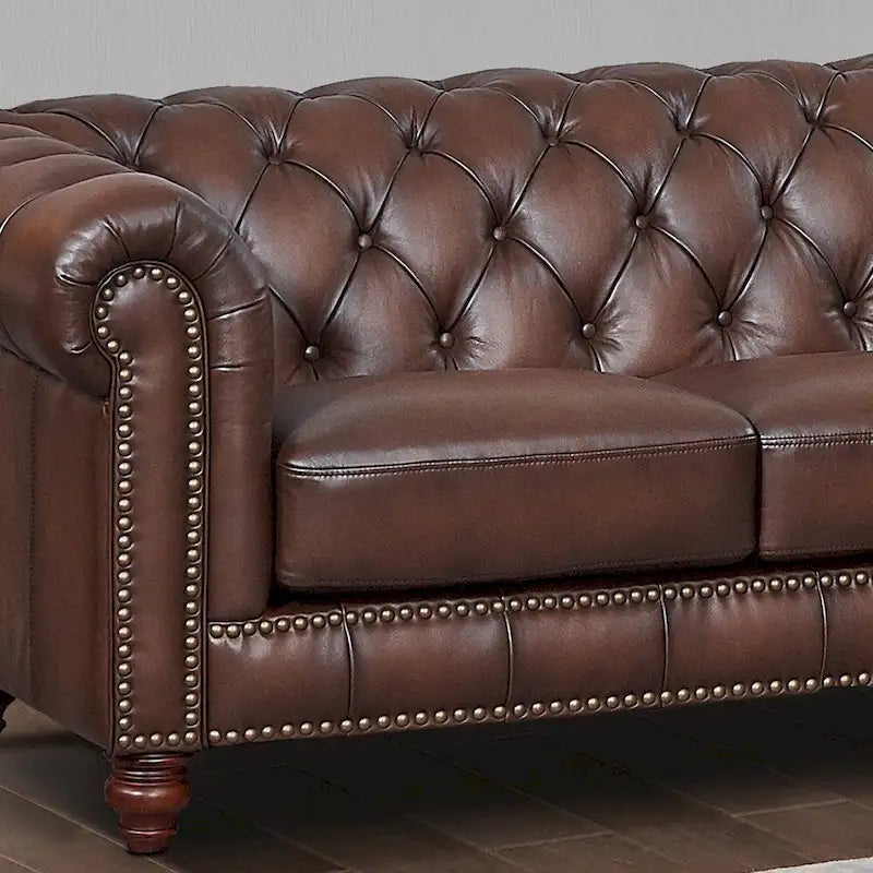 Top Grain Leather Chesterfield Sofa