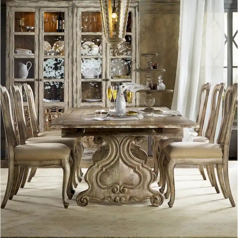 83"-127" Extendable Refectory Trestle Dining Table